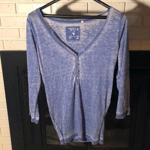Guess, XL, 3/4 Sleeve Tee, Blue